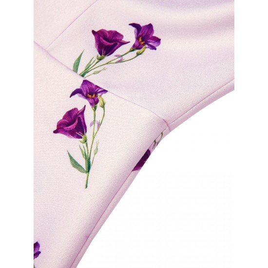 Purple  Petunia Lapel Dress