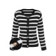Black & White  Stripe Knitted Cardigan