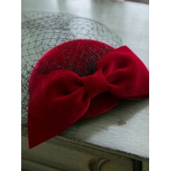 Wine Red Bowknot Fascinator