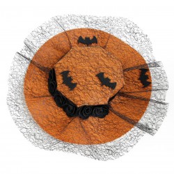 Orange  Halloween Lace Bat Hat