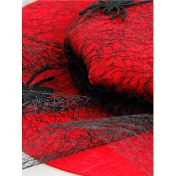 Red  Halloween Lace Spider Hat