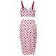 Red  Polka Dot Pleated Swimsuit